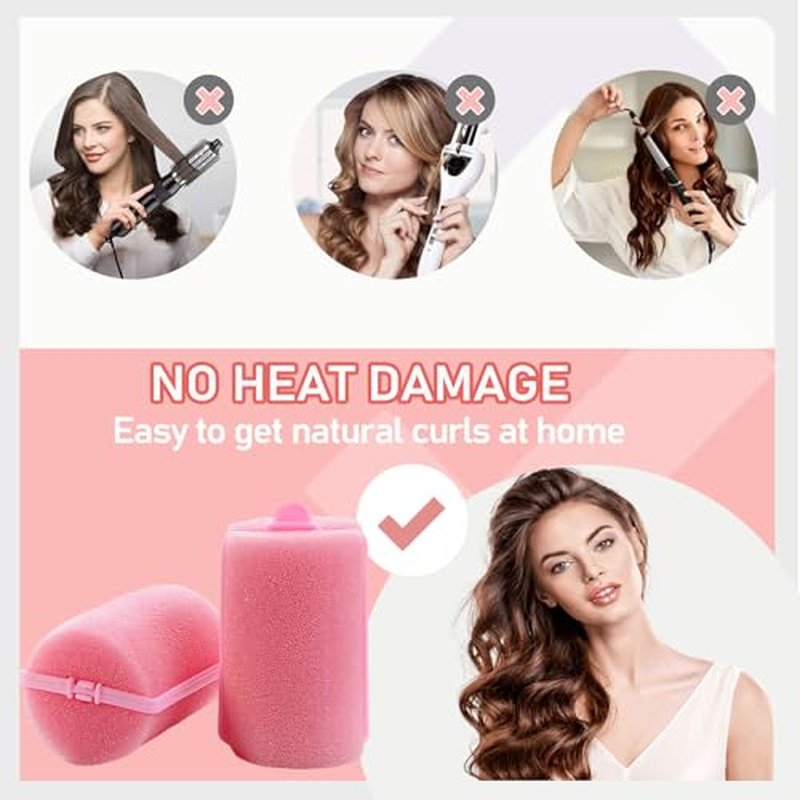 AHSNYLC 12PCS Soft Sleep Hair Rollers - Heatless Foam Curlers