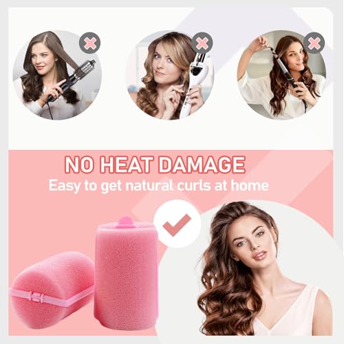 Satin Foam Hair Curlers 12PCS - Soft, Flexible, Sleep & Travel-Friendly Styling