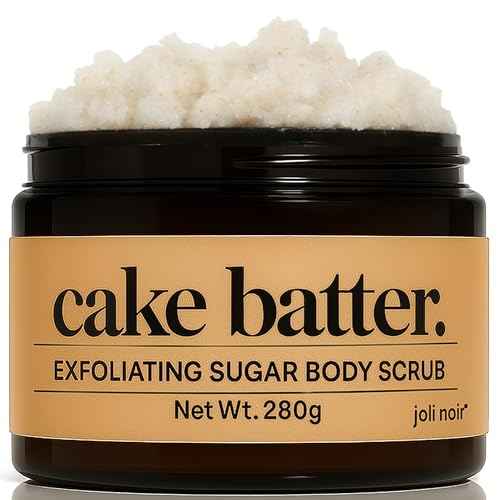 Cake Batter Sugar Body Scrub ? Sweet Vanilla & Caramel Notes -Exfoliating & Moisturizing Body Polish for Smooth, Glowing Skin ? Gently Removes Dead Skin & Dryness ? Infused with Natural Oils