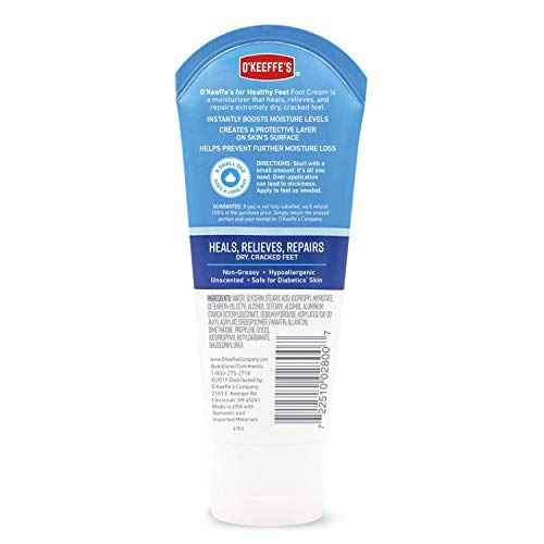 O'Keeffe's K0280004-3 Healthy Feet Foot Cream Tube (3 Pack), 3 oz