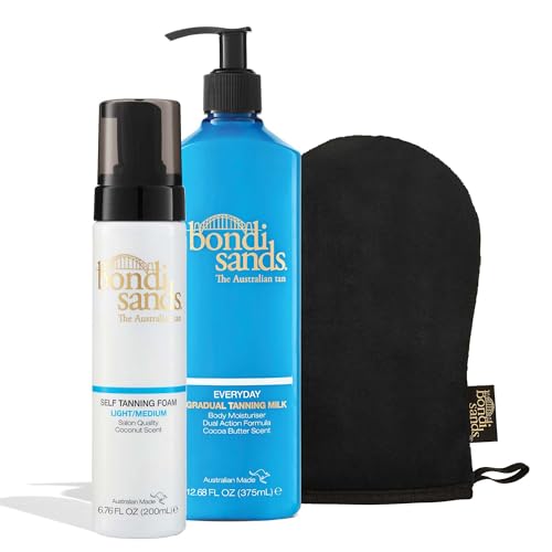Bondi Sands Tan + Maintain Kit | Includes Light/Medium Self Tanning Foam, Mitt, and Everyday Gradual Tanning Milk for a Long-Lasting Tan ($49 Value)