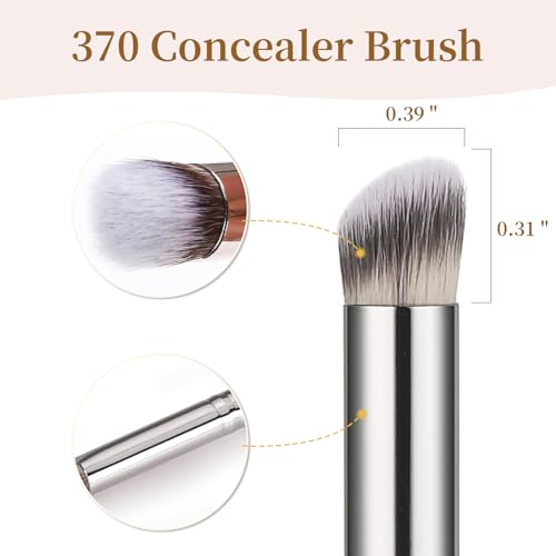 Angled Flat Concealer Brush Set - 2pcs Dense Under Eye & Contour Brushes - Variation 270+370