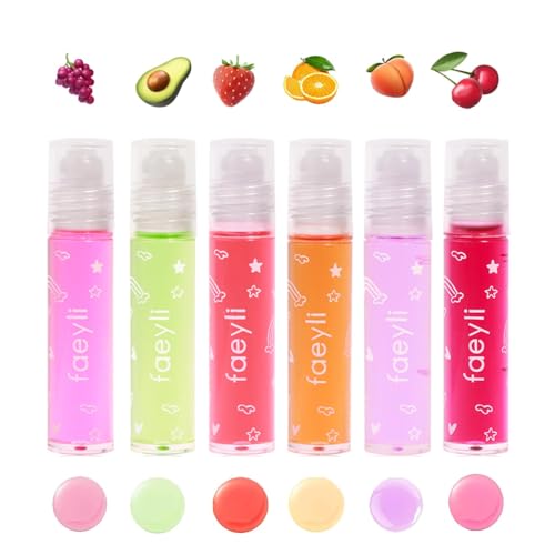6-Piece Roll On Lip Gloss Set - Fruity Flavors