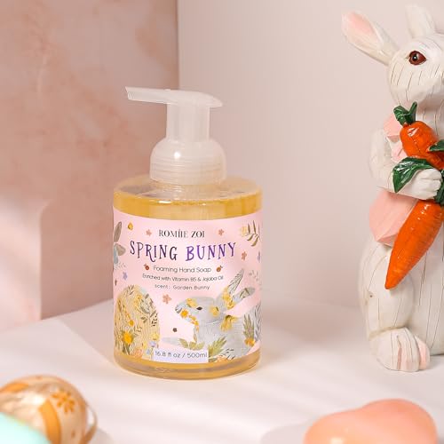 ROMIIE ZOI Foaming Hand Soap for Easter Gift Basket- Spring Bunny - Infused with Garden Bunny Aroma - 500 ML / 16.8 FL OZ