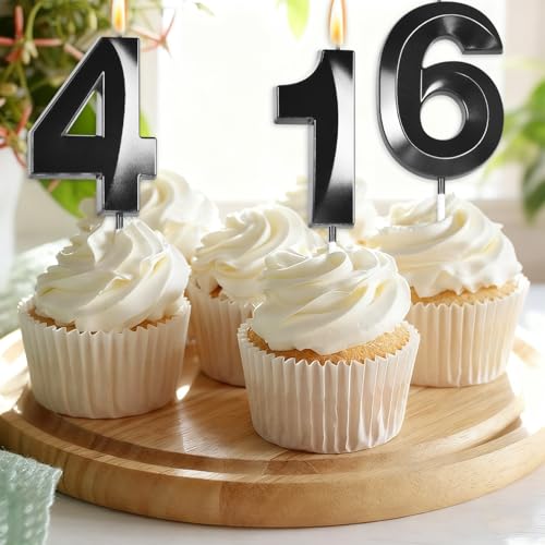 49 Black Birthday Candle Number for 49th Party Decorations