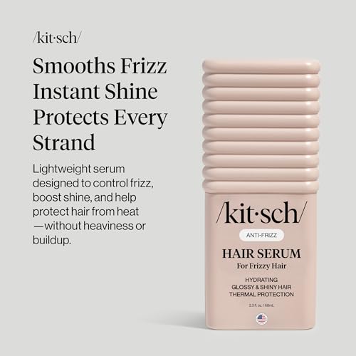 Kitsch Lightweight Anti-Frizz Hair Serum & 450°F Heat Protectant (2.3 oz)