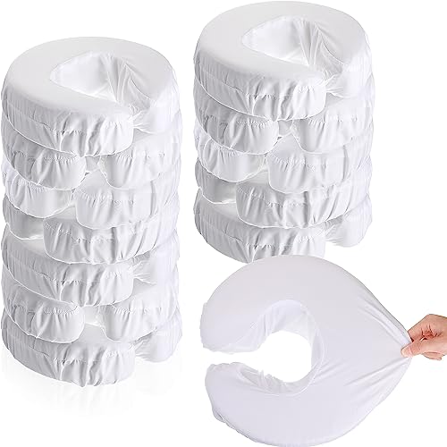 Tatuo 12 Pcs Massage Table Face Cradle Covers Microfiber White