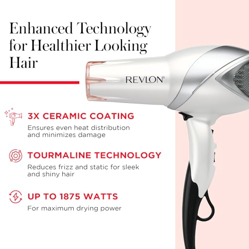 REVLON Infrared Ionic Hair Dryer 1875W with Diffuser