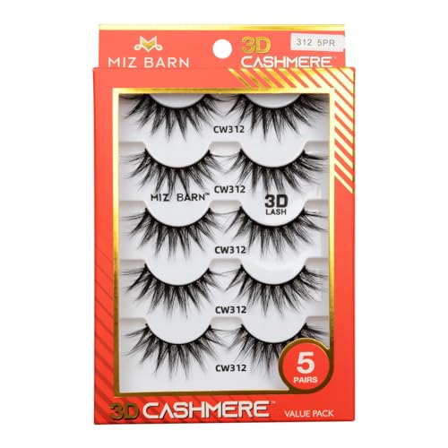 Miz Barn 3D Cashmere Lashes - 5 Pairs Cat Eye Wispy