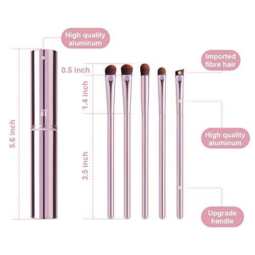 YUE SHEN NAN 5-Piece Eye Makeup Brush Set with Travel Case for Beginners