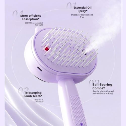 Electric Spray Massage Comb with Mist Function - Anti-Static Hair Brush