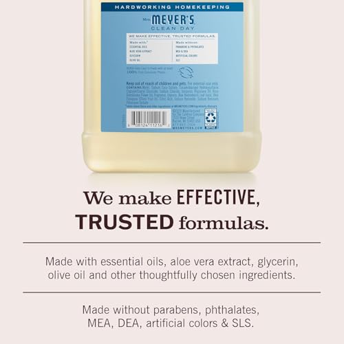 Mrs. Meyer's Clean Day Hand Soap Refill Pack of 2 - Lemon Verbena & Rain Water, 33 Fl Oz Each