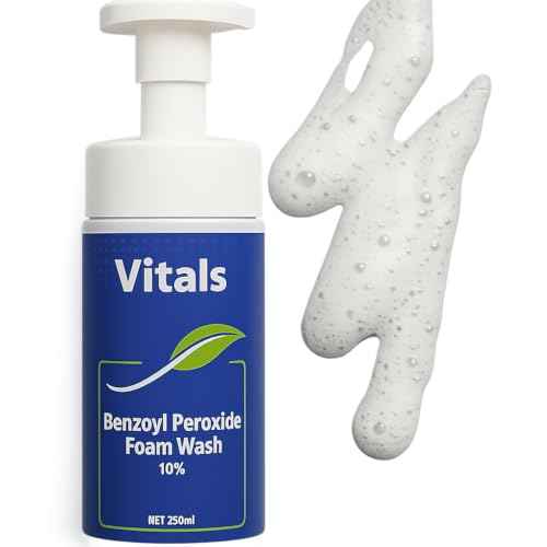 Benzoyl Peroxide 10% acne wash- Maximum Strength,Face back & Body Wash Skincare & acne treatment, it is a Foam wash 250ml. Dermatologist Recomended Maximum Strength for Healthy and acne free Skin.