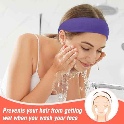 Hotop 20 Pcs Sport Stretchy Headbands for Girls Women Non Slip Soft Fabric Elastic Headband Bulk for Yoga DIY Team Gifts