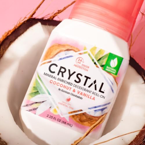 Mineral Deodorant Roll-On Coconut Vanilla Natural Odor Protection 24H