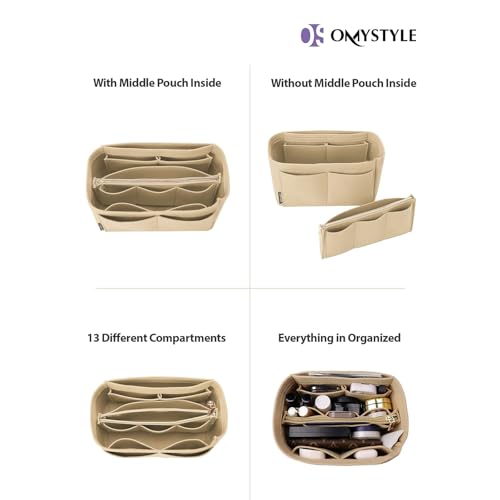 OMYSTYLE Felt Purse Organizer Insert with 6 Sizes for Handbags