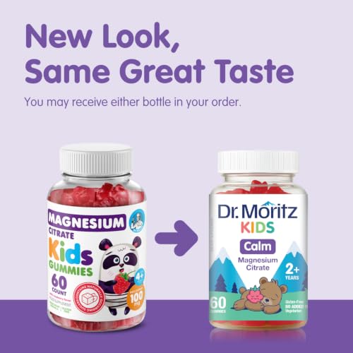 DR. MORITZ Sugar-Free Magnesium Gummies for Kids & Adults - 60 Count - Raspberry Flavor