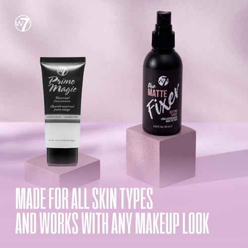 W7 Prime Magic & The Fixer Matte Set - Makeup Primer & Setting Spray Duo for a Smooth, Matte Finish - Pore Minimizer & Shine Control - Quick-Drying, Non-Sticky - Vegan & Cruelty-Free