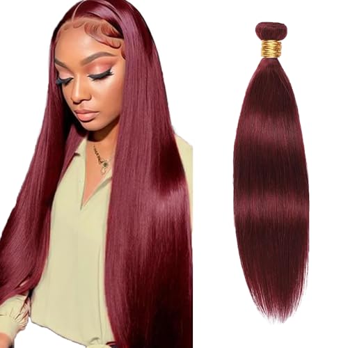 #99J Burgundy Straight Human Hair Bundles 34 Inch - Unprocessed Brazilian Virgin Hair