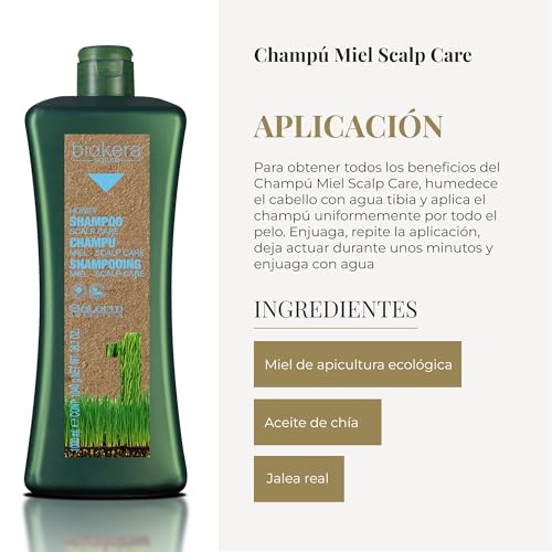 Salerm Biokera Natura Honey Scalp Care Shampoo, 1000 Milliliter