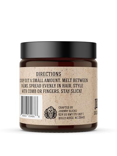 Johnny Slicks Oil Based Pomade for Men | 4oz Organic Hair Styling