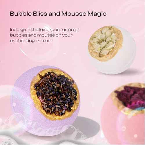 Bath Bombs for Women, Gift Set of 6 Fizzies Luxury Large Size with Real Flowers and Natural Organic Essential Oil, Self Care Gifts for Women, Mon, Daughter, Girlfriend, Kids,Pack of 6 (Multiple)