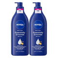 NIVEA Essentially Enriched Body Lotion, 2 x 16.9 FL OZ, Hyaluronic Acid