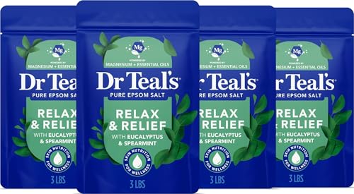 Epsom Salt Soak with Eucalyptus & Spearmint - 3 lb Pack of 4