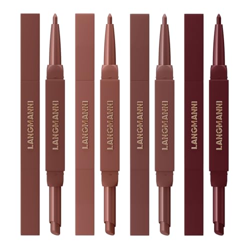 LANGMANNI 2-in-1 Lipstick & Lip Liner Set - 6 Velvet Matte Shades