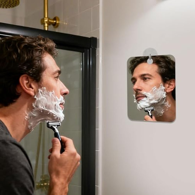 2 Pack Fogless Shower Mirror for Shaving, 6.7x5.1in