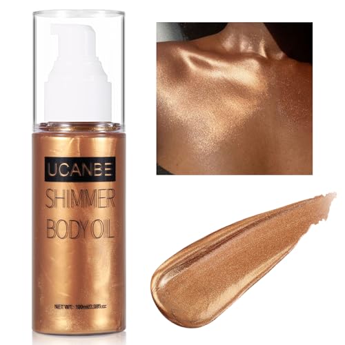 UCANBE Body Shimmer Oil 100ml - Waterproof Glow Highlighter