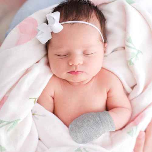 BQUBO Newborn Infant Toddler Mittens No Scratch Cotton Elastic Wrist Gloves Hypoallergenic for 0-6 Months Baby Boys Girls