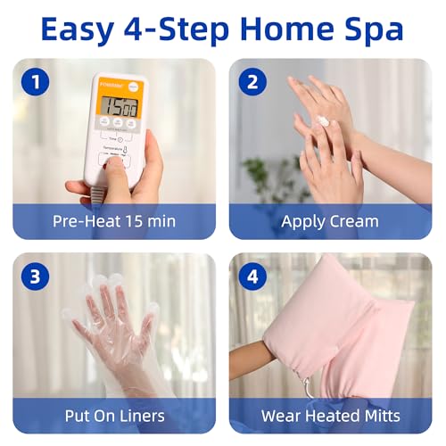FOWARM Electric Heated Beauty Mitts & Hand Warmer with Digital Timer