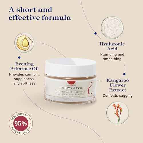 Embryolisse Firming-Lifting Face Moisturizer. Advanced Anti-Aging Lifting Cream With Hyaluronic Acid for Dry Mature Skin. Facial Firming Cream With Hyaluronic Acid - 1.69 Fl Oz