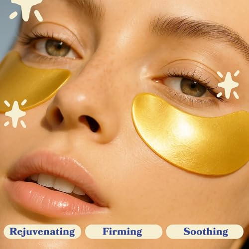 Gold Under Eye Patches for Puffy Eyes & Dark Circles (20 Pairs)