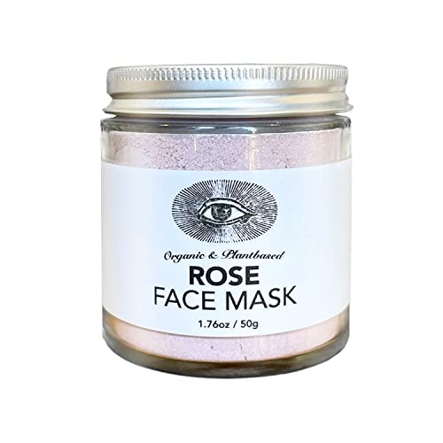 Anima Mundi Apothecary Rose Clay Mask - With Rose, Hibiscus & Mangosteen Powder - Hydrating & Purifying Mask with Soothing White Kaolin Clay + Aloe Vera Extract (1.76oz)