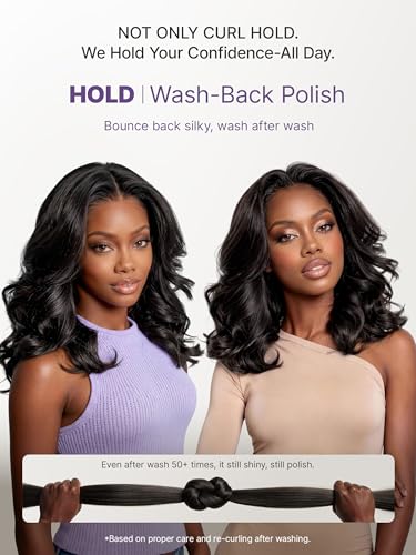 LUVME All-Day Curly Hold Human Hair Wig 14-Inch Shoulder Length Pre-Plucked HD Lace Front