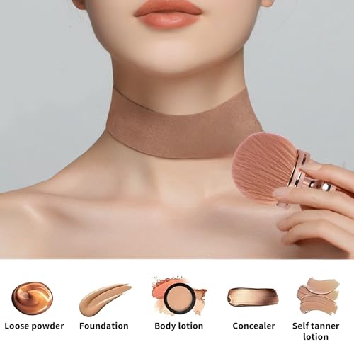 2Pcs Extra Large Body Makeup Brush, Self Tanning Blend Brush, 3 Inch Width Professional Kabuki Powder Brush Oval Face Leg Smudge Tool For Large Coverage Powder Foundation Blending Buffing
