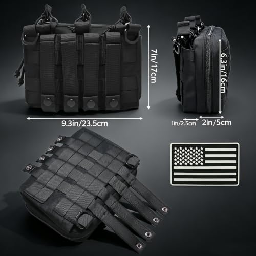 GAZJYUSP Tactical Mag Admin Pouch - Molle Utility Organizer with Triple Magazine Holder
