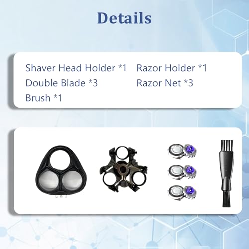 Replacement Heads for Phlips PT724 & More ? HQ8 Blades Compatible with PT720/721/722/723/725/726/728/729/730, AT830, AT811, Norelco Aquatec Shavers (1 Head-Black)