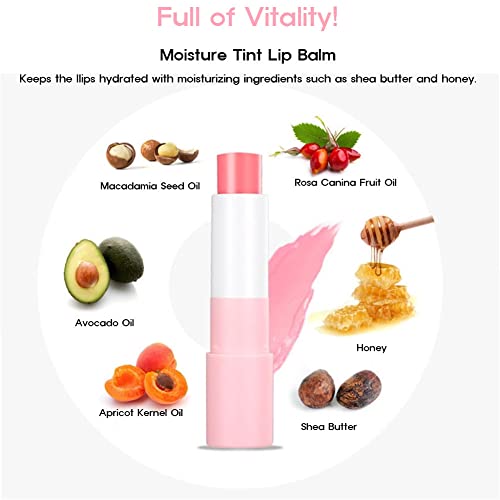 RiRe Moisture Tint Lip Balm-Vegetable oil, Shea butter, Avocado Oil-Long-lasting colors,Lip Repair,Dry Lip Treatment-Moisturizing Lip Care 0.12oz. (Coral)