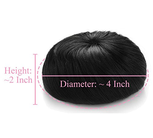 Onedor Synthetic Fiber Hair Extension Chignon Donut Bun Wig Hairpiece (1B - Off Black)