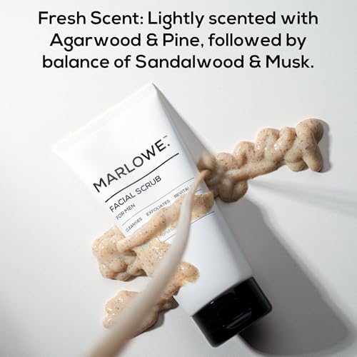 MARLOWE. Men's Facial Scrub & Body Wash Bundle ? Exfoliating Cleanser with Pine & Agarwood + Energizing Wash with Natural Extracts