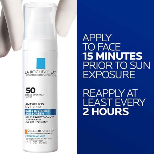 La Roche Posay Anthelios UV Sunscreen SPF 50, Daily Sunscreen for Face in 3 Formulas, UV Tone with Niacinamide, UV Hydra with Hyaluronic Acid, UV Clear with Azelaic Acid, Broad Spectrum Invisible SPF