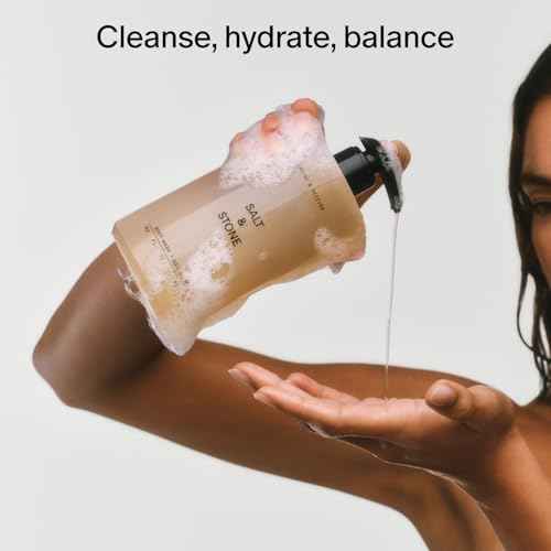 Salt & Stone Body Wash with Antioxidants for Deep Moisture | For Women & Men, Sulfate, Paraben, & Dye Free, Leaving Skin Soft and Hydrated | Bergamot & Hinoki 32 fl oz