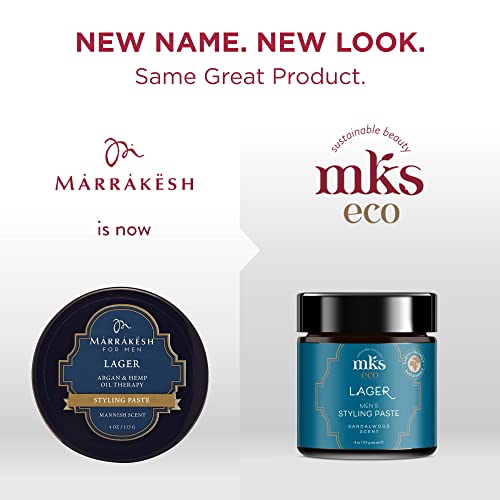 MKS eco for Men Lager Hair Styling Paste, Sandalwood Scent - 4 oz