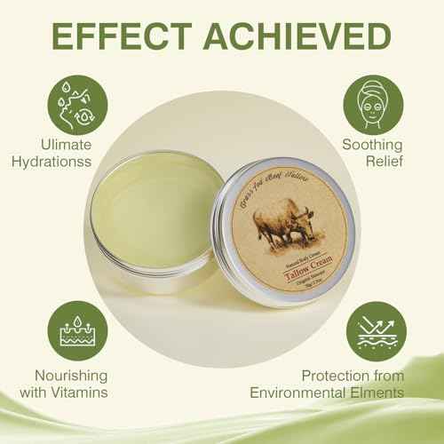 Beef Tallow, Beef Tallow for Skin, Beef Tallow Moisturizer, Beef Tallow Balm for Face Moisturizer Grass Fed for All Purpose Balm, Natural Beef Tallow Lotion for Skin Care (2.5oz)