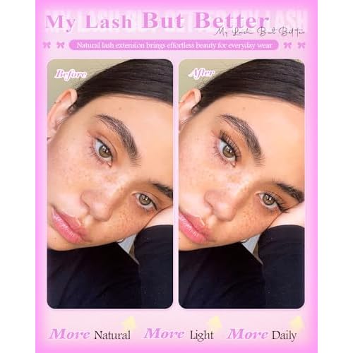Natural Lash Clusters Kit Wispy Eyelash Clusters Short 8-10-12mm Lash Extensions Kit Invisible Band Lashes Clusters Kit C-Curl Individual Lashes Short Cluster Eyelash Extensions for Glasses