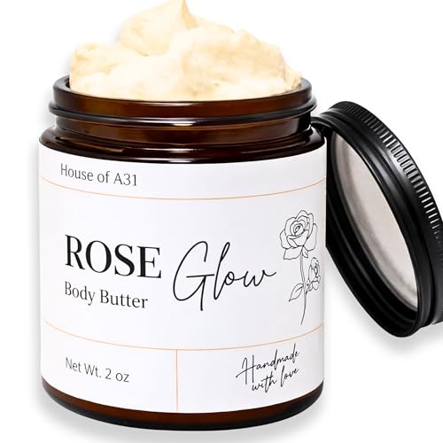 Rose Glow Grass Fed Beef Tallow Moisturizer for Face & Body ? Whipped Tallow Body Butter for Dry, Sensitive Skin ? Natural Anti Aging Cream ? 2oz