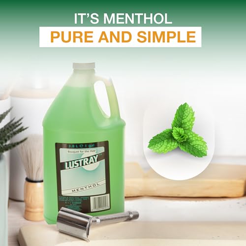 Clubman Lustray Menthol Face & Scalp Rub, Refreshing Menthol Formula for Cooling Sensation and Invigorating Care, Ideal for Post-Shave Use, 1 Gal, 1-Pack